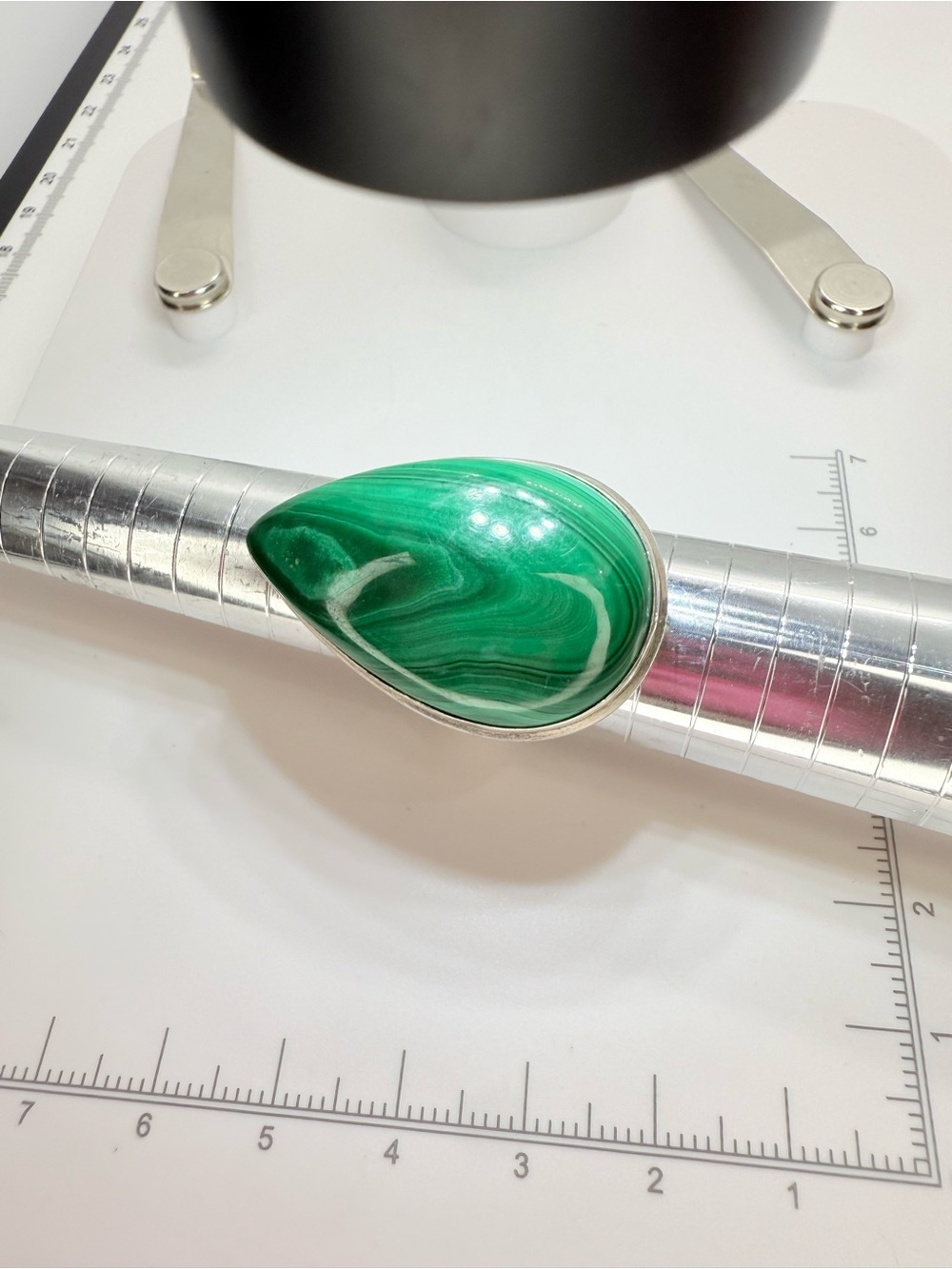 Southwestern Vintage Sterling Silver Malachite Statement Ring - Size 9 - Picture 6 of 16
